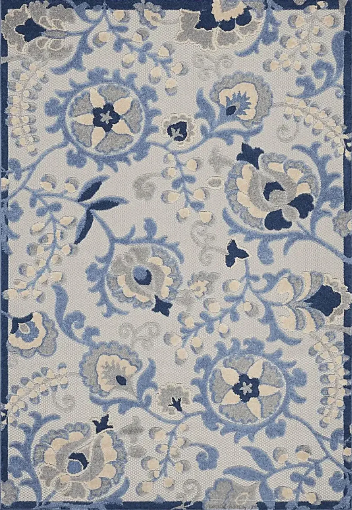 Jordonia Blue/Gray 5'3 x 7'5 Indoor/Outdoor Rug