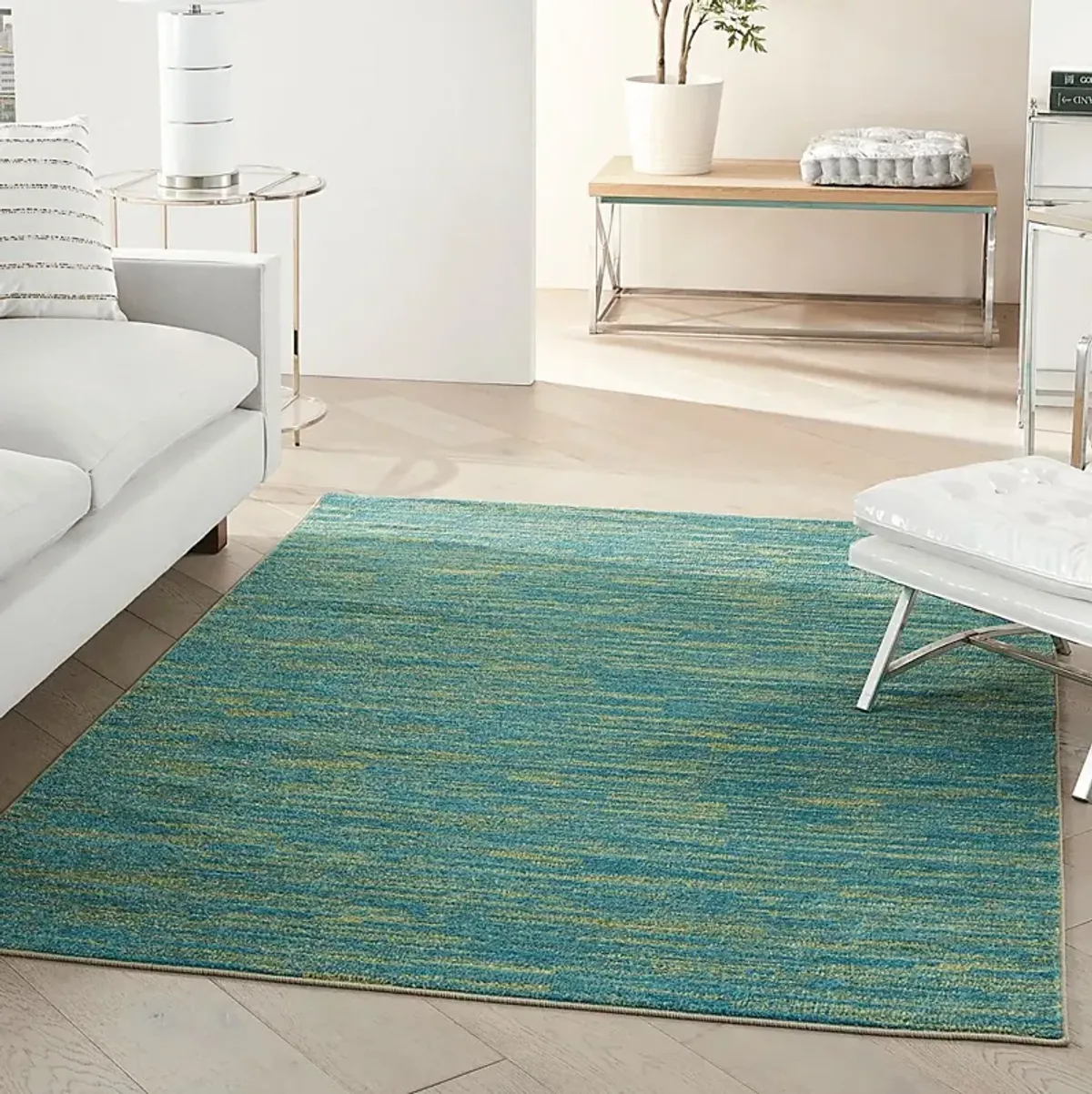 Easthagen Blue/Green 5' x 7' Indoor/Outdoor Rug