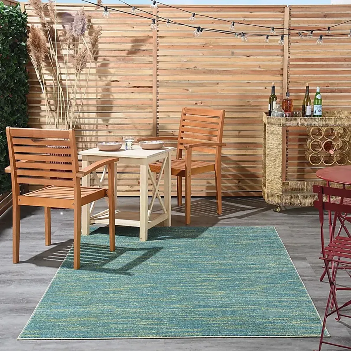 Easthagen Blue/Green 5' x 7' Indoor/Outdoor Rug