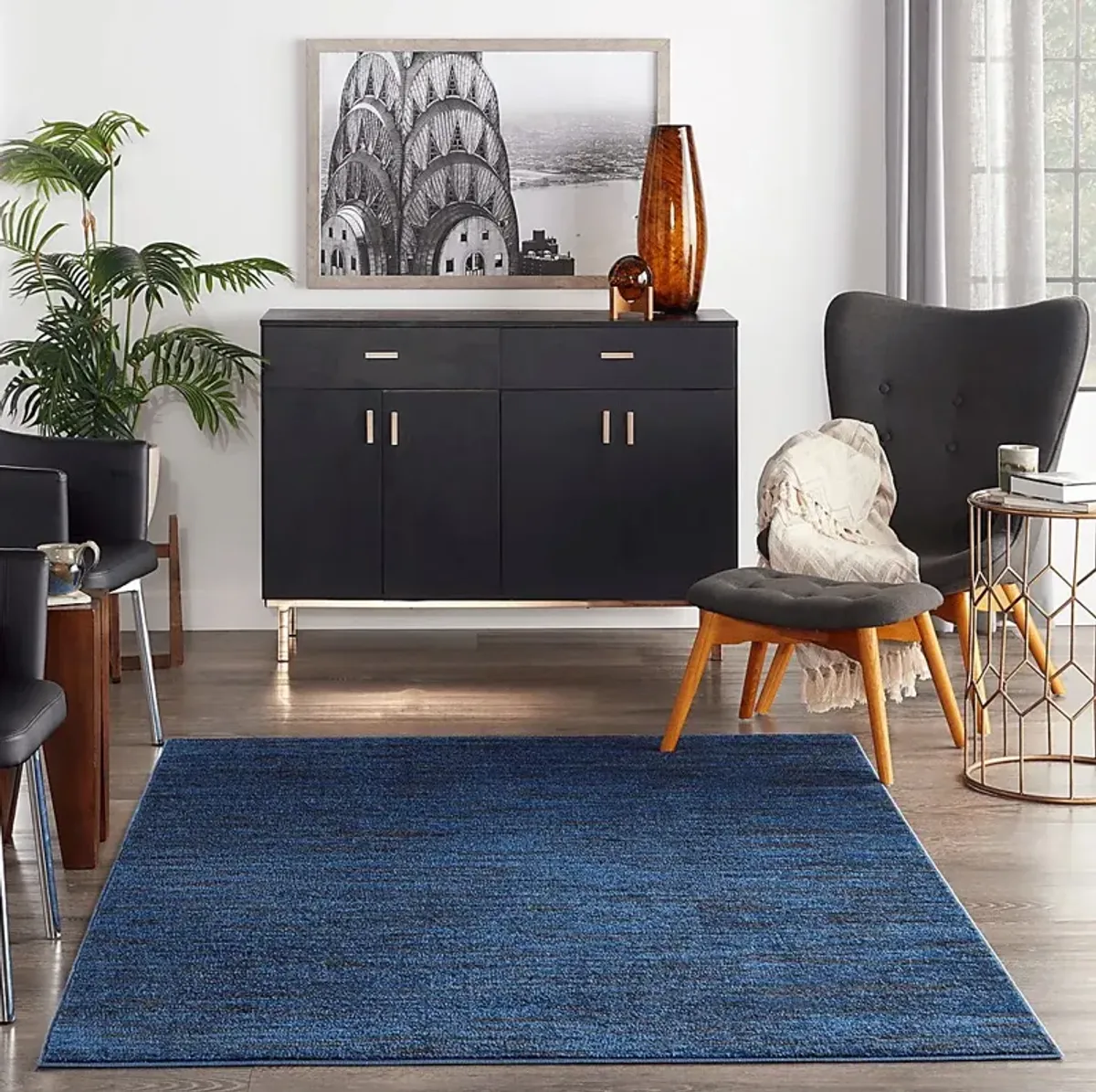 Easthagen Midnight Blue 5' x 7' Indoor/Outdoor Rug