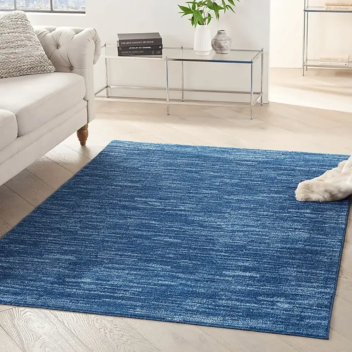 Easthagen Navy Blue 5' x 7' Indoor/Outdoor Rug