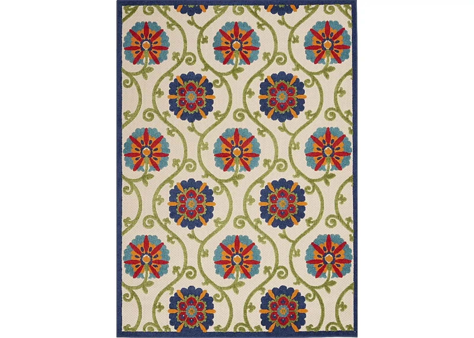 Faylen Blue 5'3 x 7'5 Indoor/Outdoor Rug