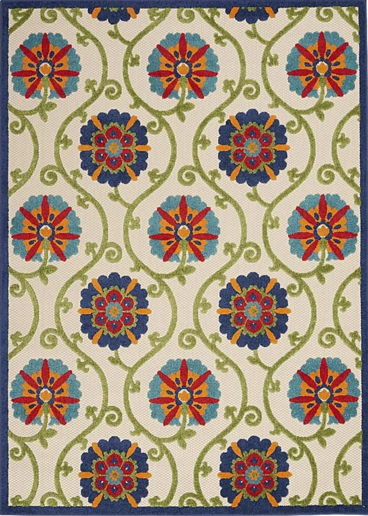 Faylen Blue 5'3 x 7'5 Indoor/Outdoor Rug