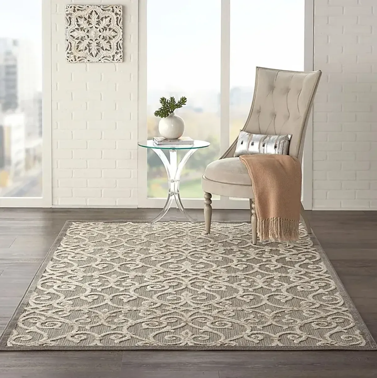 Drayce Natural 5'3 x 7'5 Indoor/Outdoor Rug