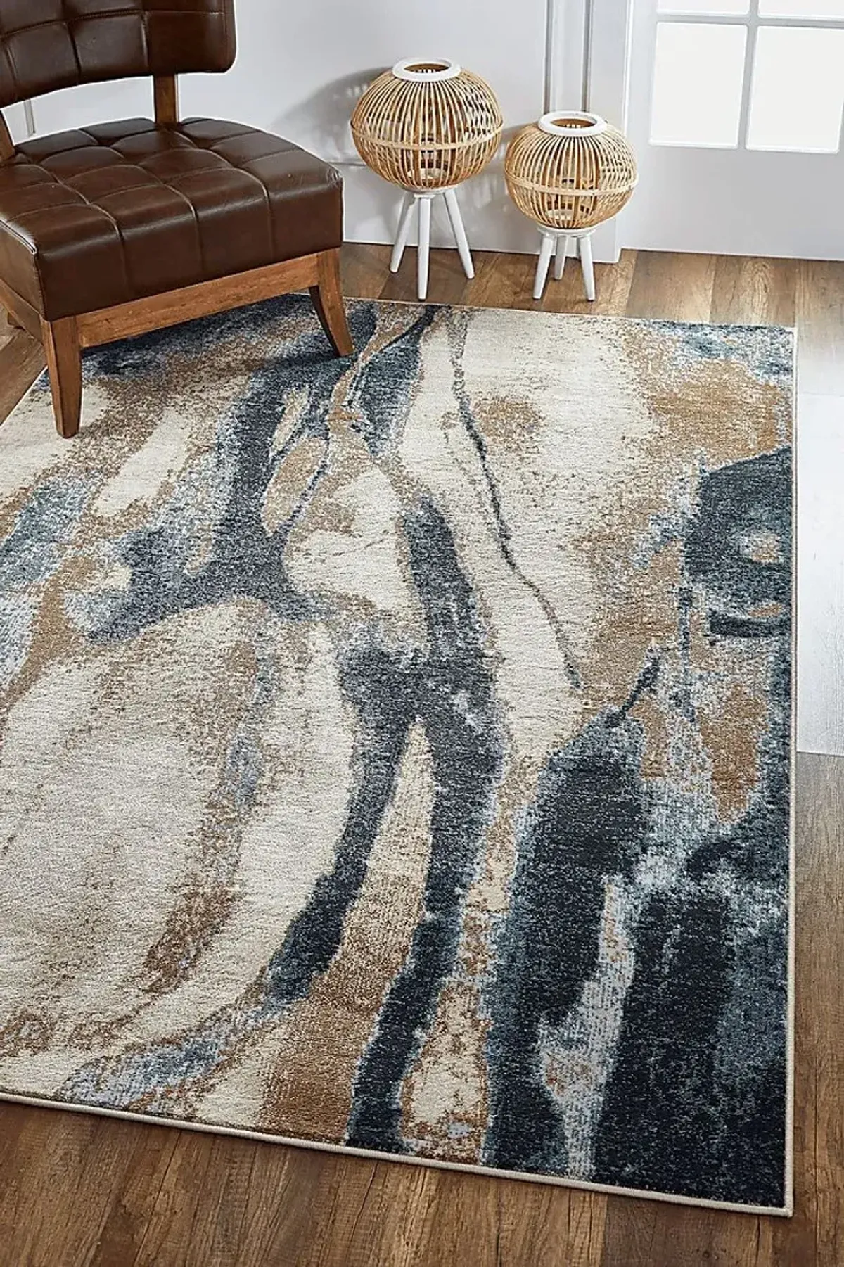 Maidrose Ivory/Blue 5'3 x 7'7 Rug