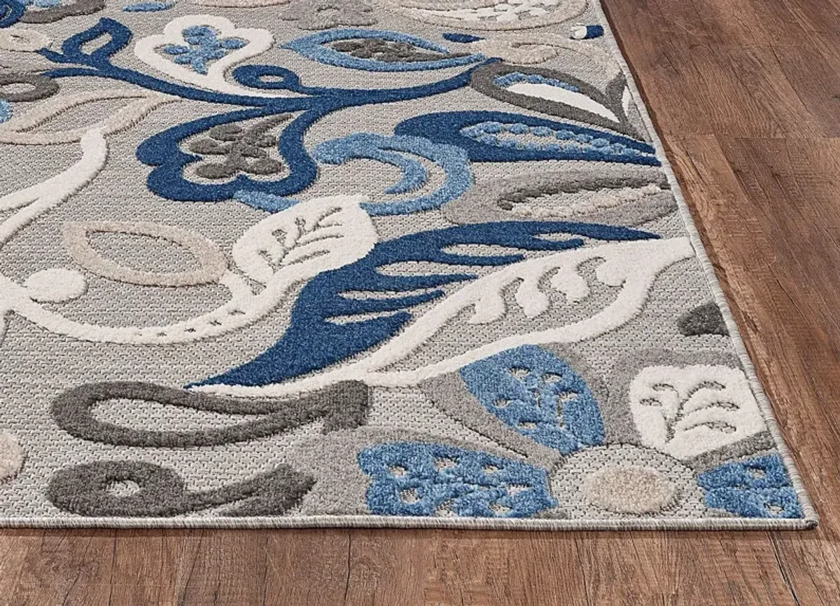 Galdosa Gray 6'7 x 9' Indoor/Outdoor Rug