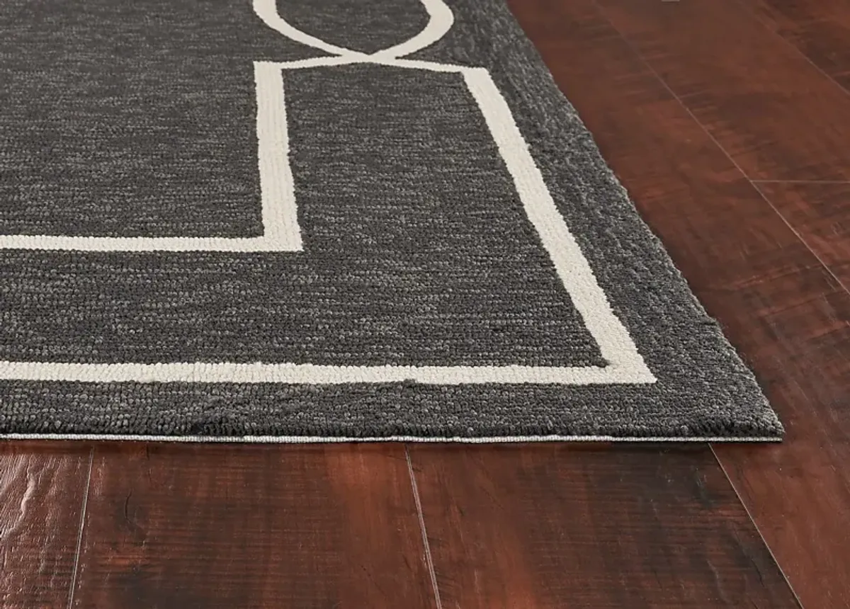 Valmack Black 5' x 7' Indoor/Outdoor Rug