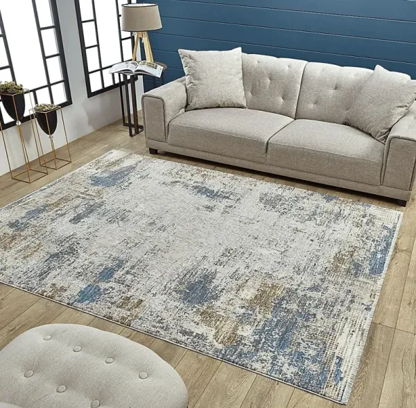 Bromtona Ivory/Blue 5'3 x 7'10 Rug