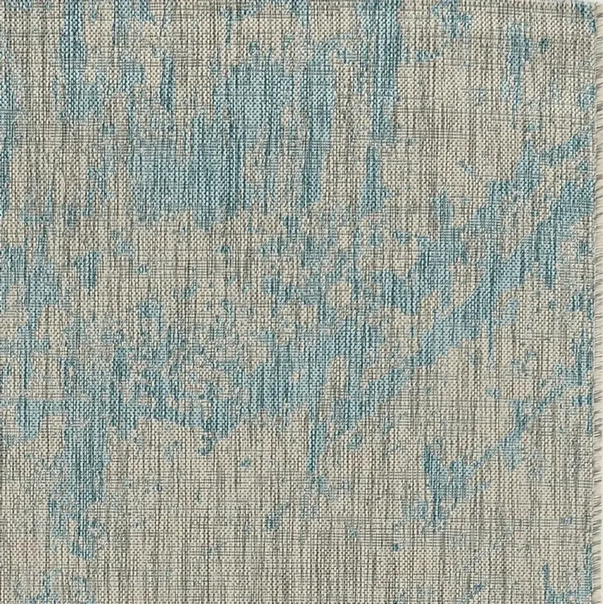 Naiming Teal 5'3 x 7'7 Indoor/Outdoor Rug