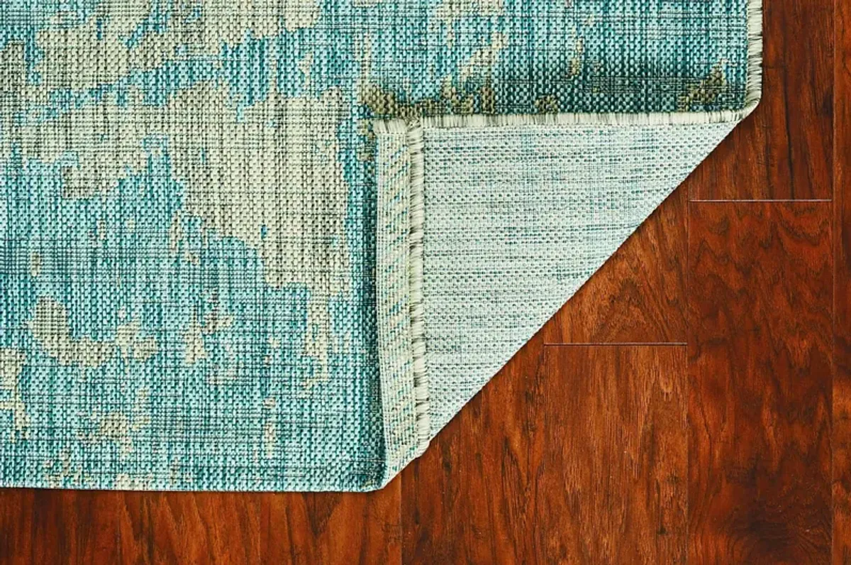 Naiming Teal 5'3 x 7'7 Indoor/Outdoor Rug