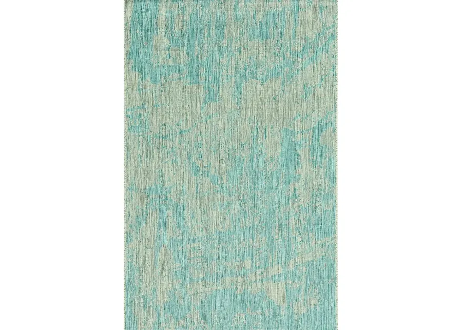 Naiming Teal 5'3 x 7'7 Indoor/Outdoor Rug