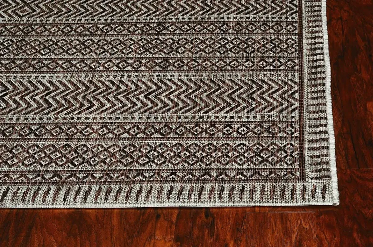 Exsomin Brown 5'3 x 7'7 Indoor/Outdoor Rug