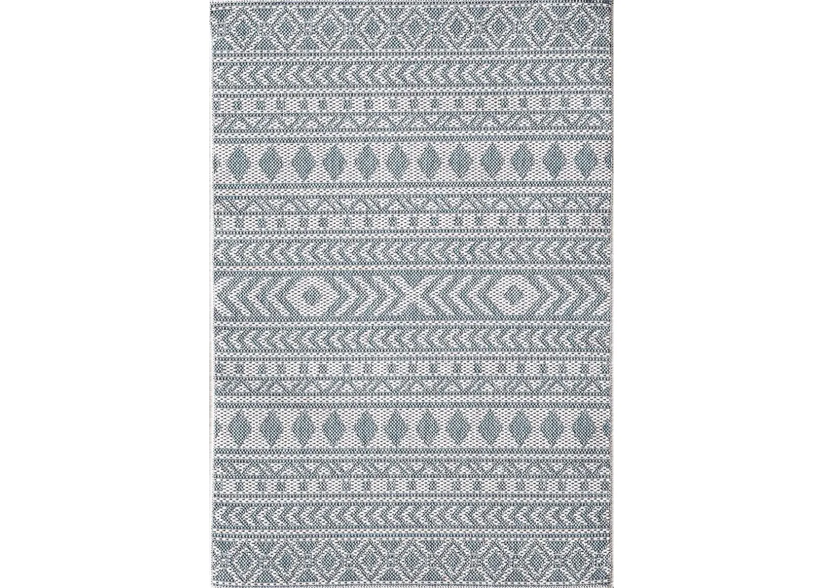 Halinora Ivory/Aqua 5'3 x 7'7 Indoor/Outdoor Rug