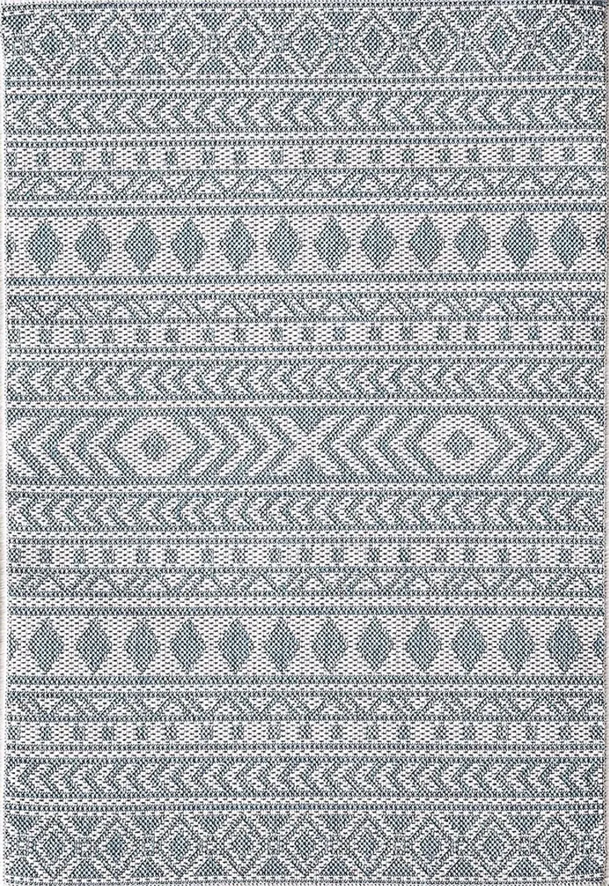 Halinora Ivory/Aqua 5'3 x 7'7 Indoor/Outdoor Rug