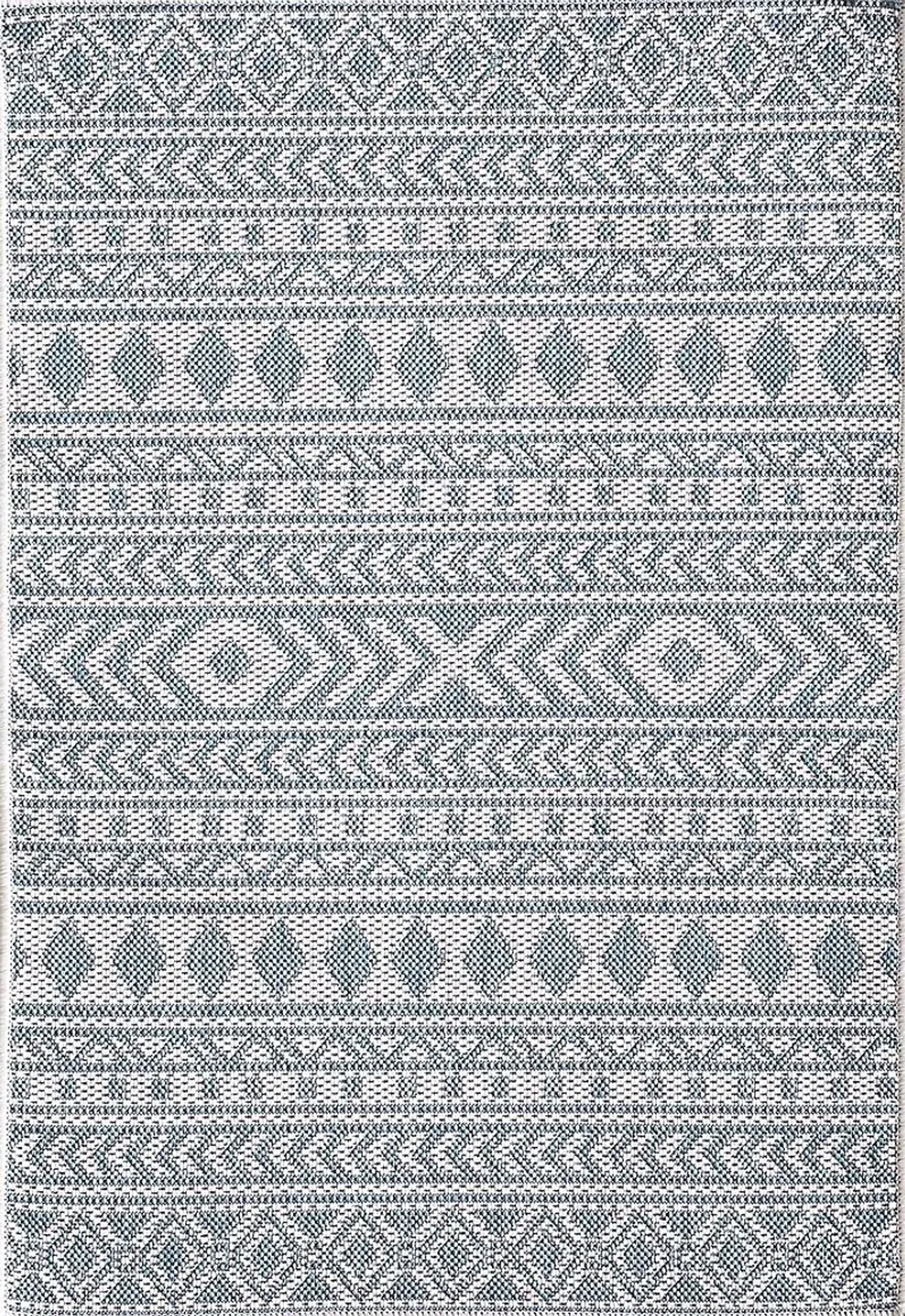 Halinora Ivory/Aqua 5'3 x 7'7 Indoor/Outdoor Rug