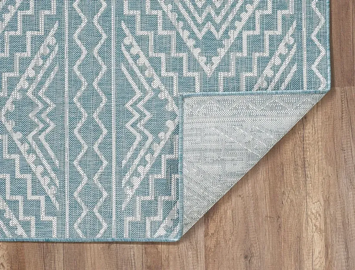 Emspool Aqua 5'3 x 7'7 Indoor/Outdoor Rug