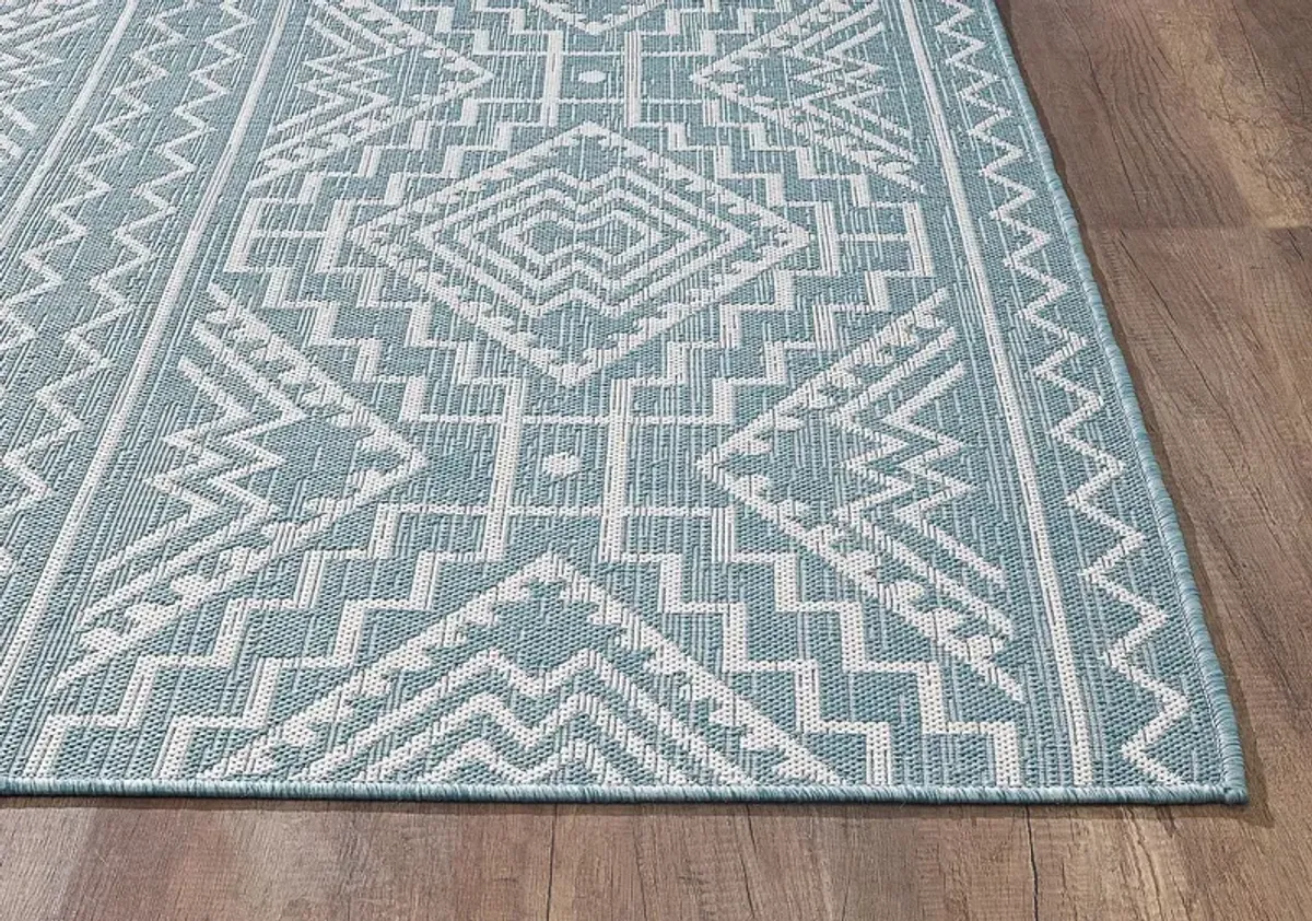 Emspool Aqua 5'3 x 7'7 Indoor/Outdoor Rug