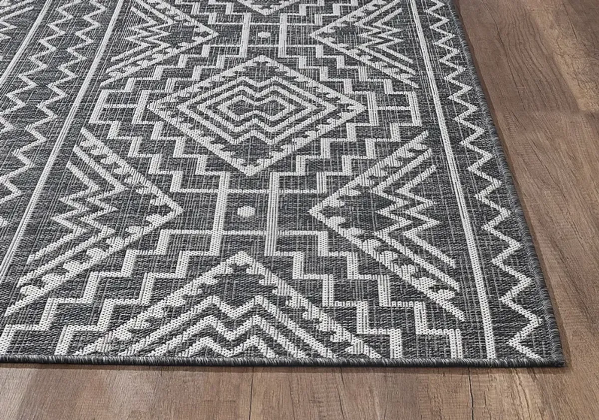 Emspool Black 5'3 x 7'7 Indoor/Outdoor Rug