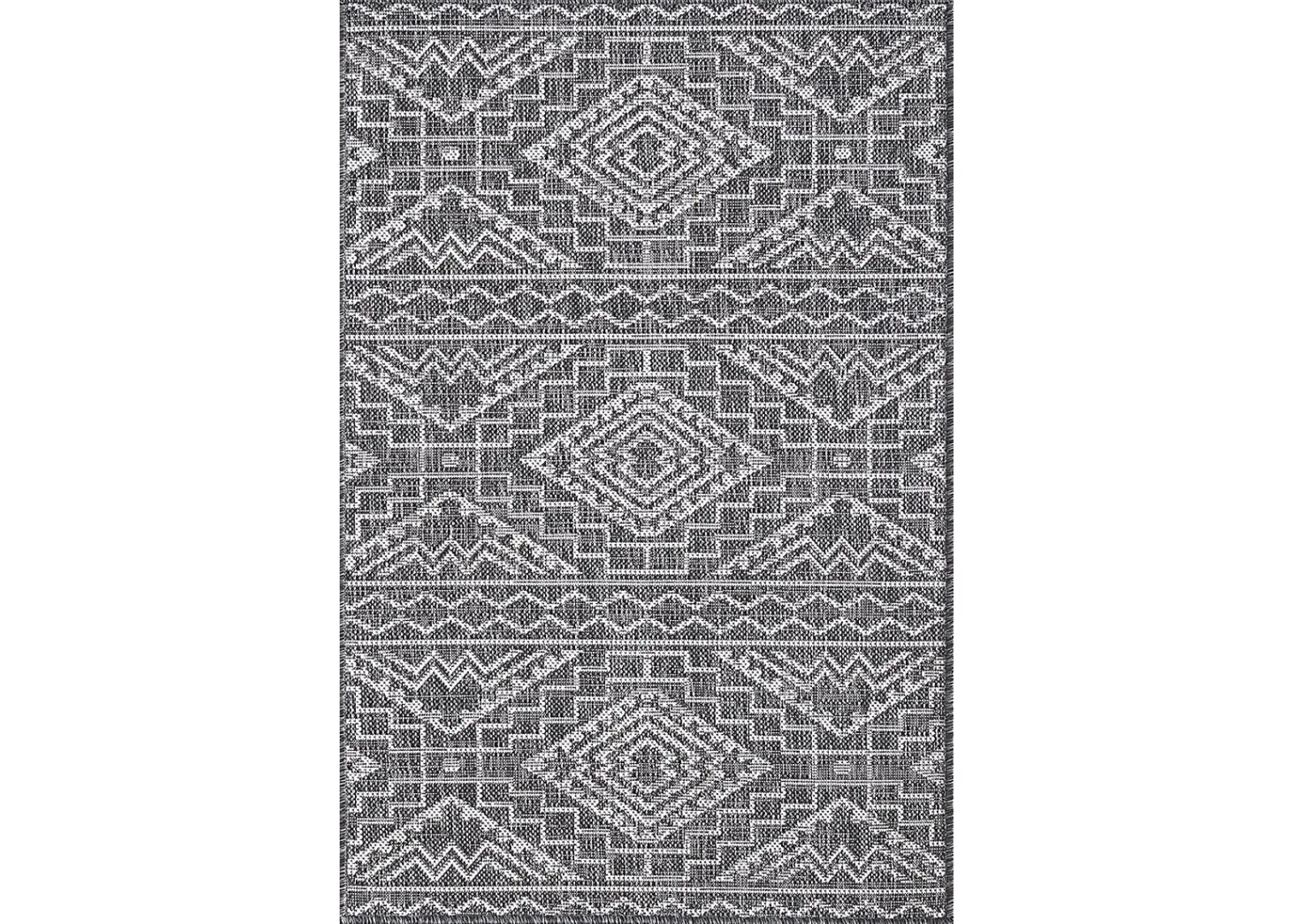 Emspool Black 5'3 x 7'7 Indoor/Outdoor Rug