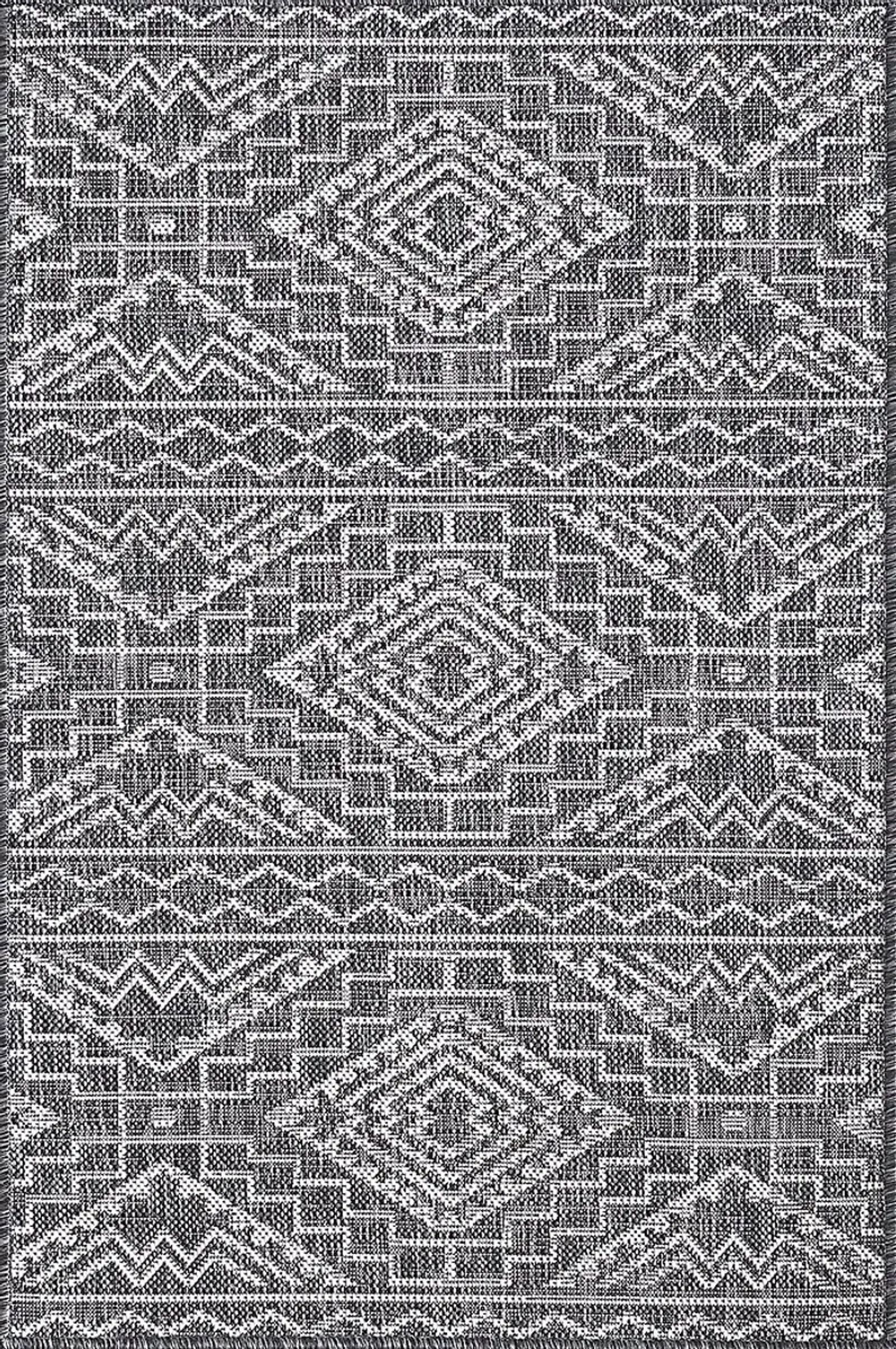 Emspool Black 5'3 x 7'7 Indoor/Outdoor Rug