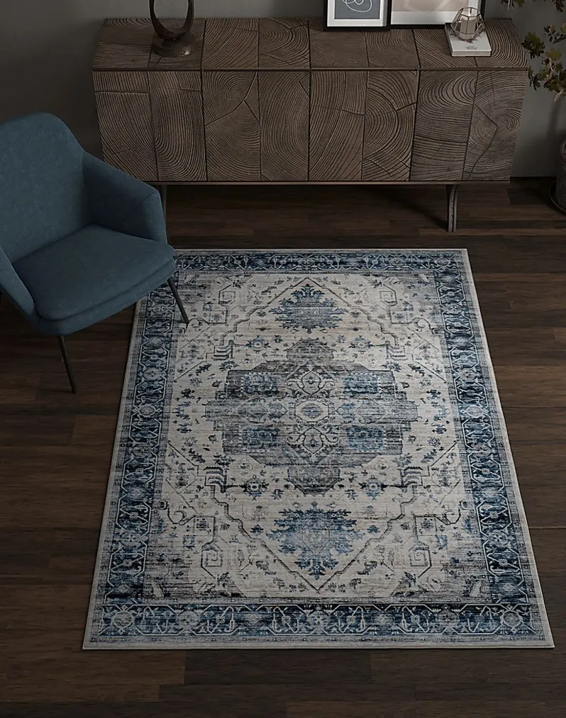 Savanora Ivory/Blue 5' x 7' Rug