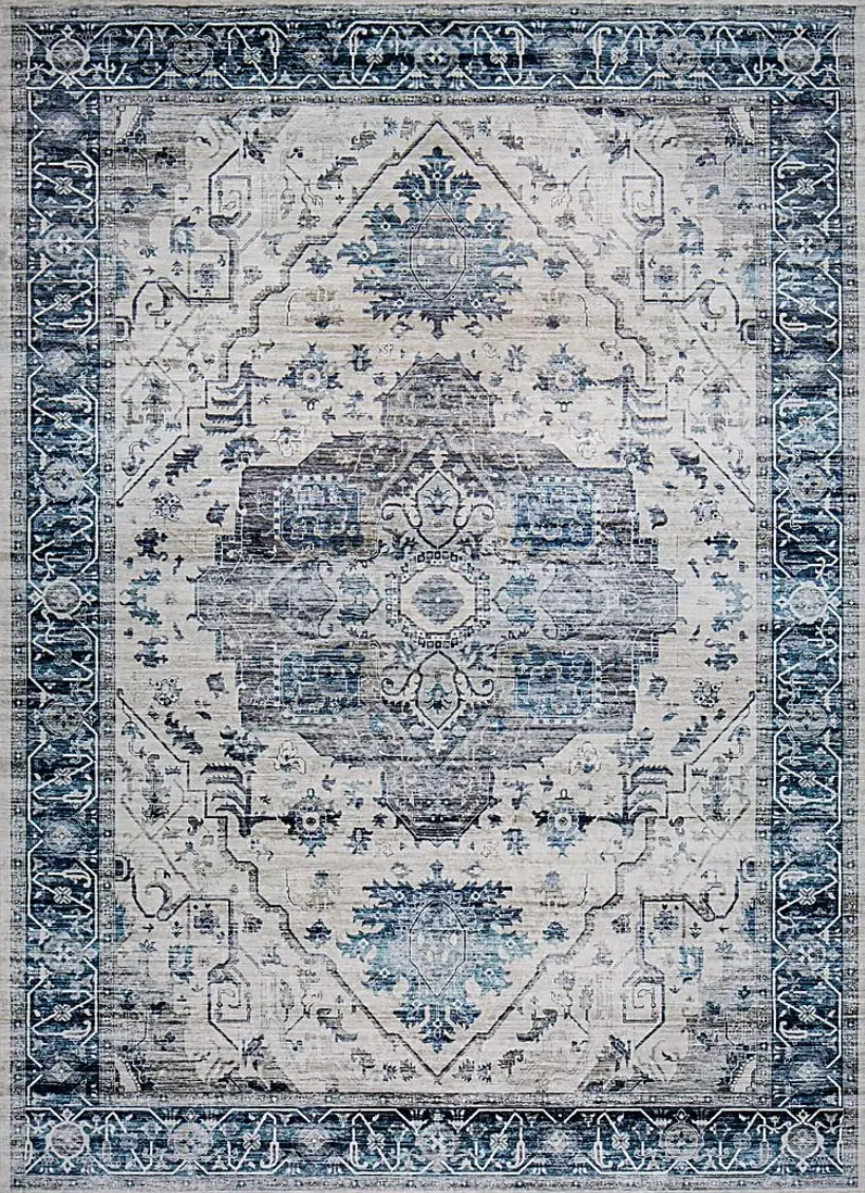 Savanora Ivory/Blue 6' x 9' Rug