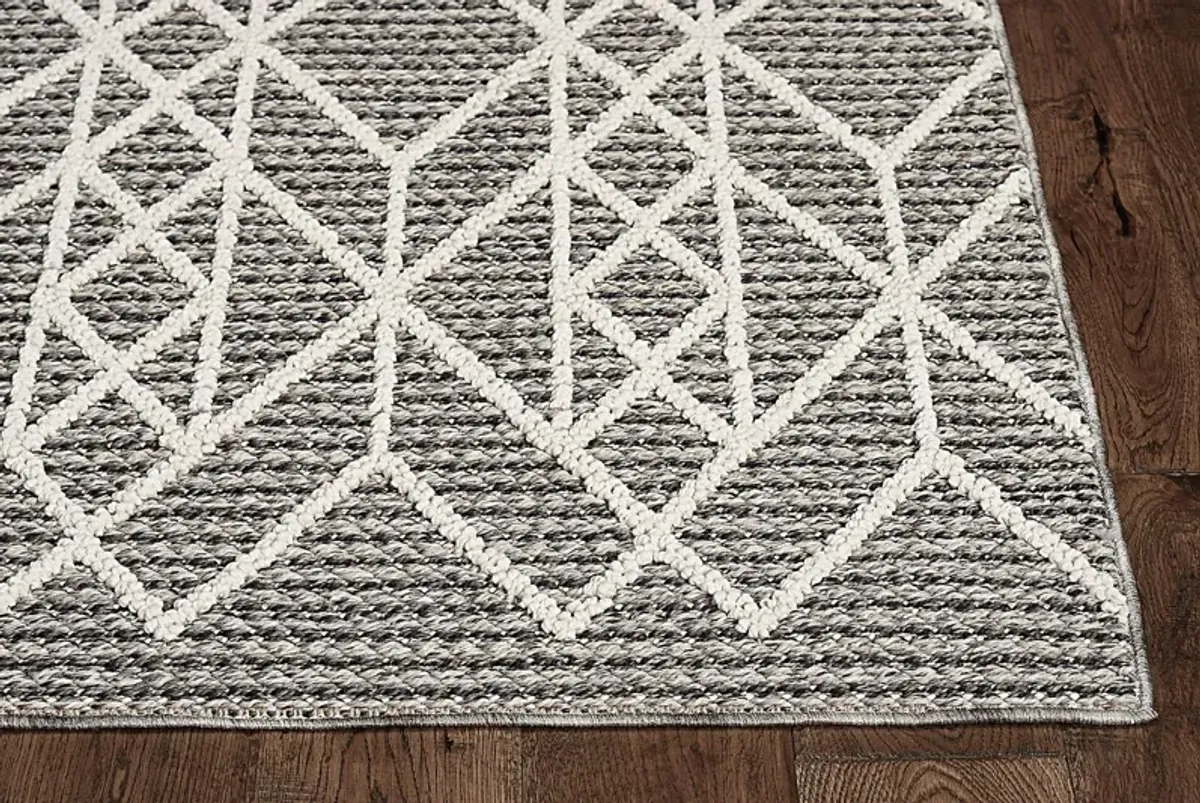 Leopole Gray 6'7 x 9'4 Indoor/Outdoor Rug