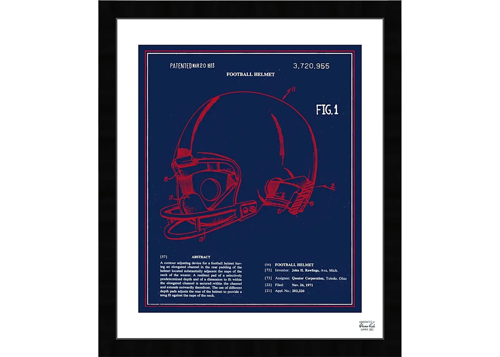 Helmet Blueprint I Blue Artwork