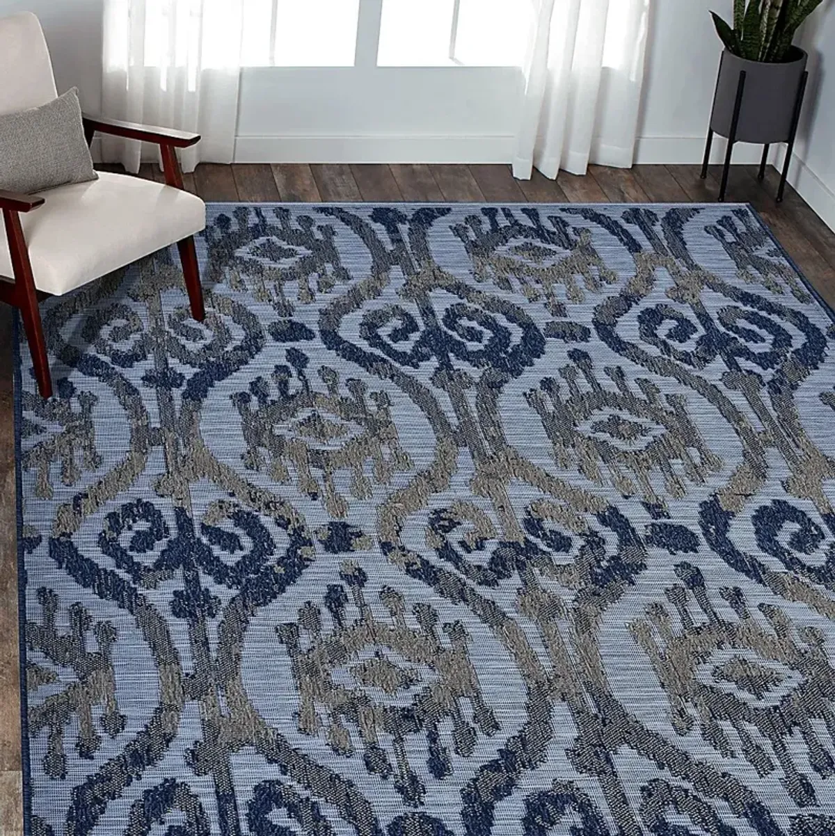 Turnia Blue 7'9 x 9'9 Indoor/Outdoor Rug