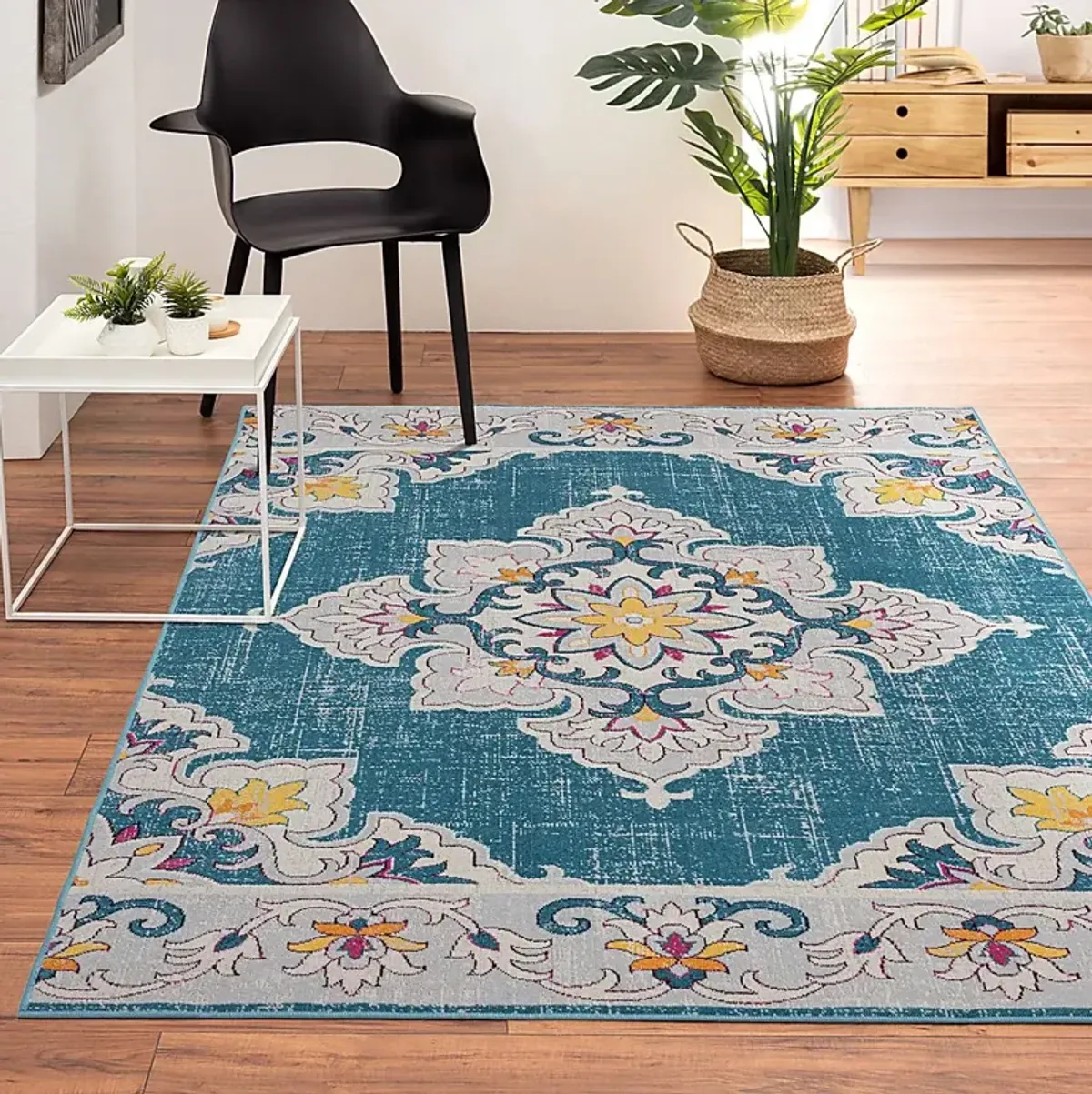 Okotois Blue/Multi 7'9 x 9'9 Indoor/Outdoor Rug