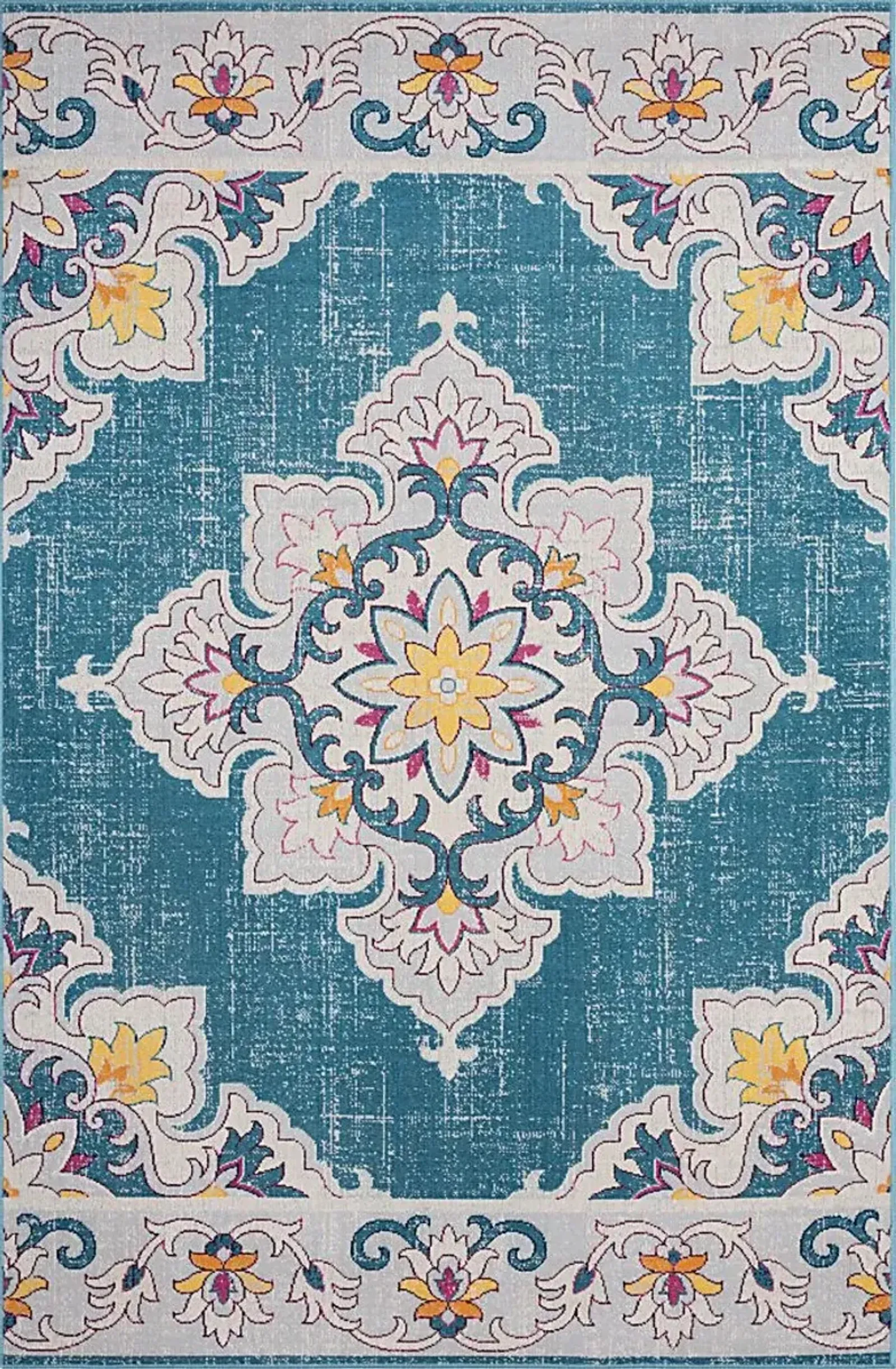 Okotois Blue/Multi 7'9 x 9'9 Indoor/Outdoor Rug