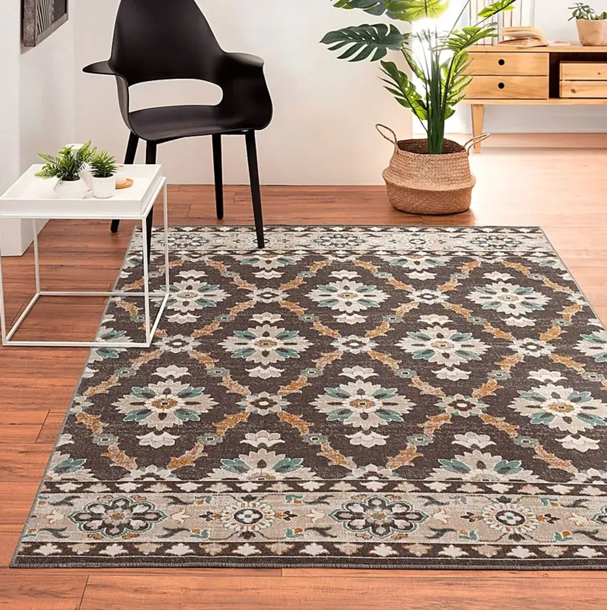 Emlodge Brown/Multi 7'9 x 9'9 Indoor/Outdoor Rug