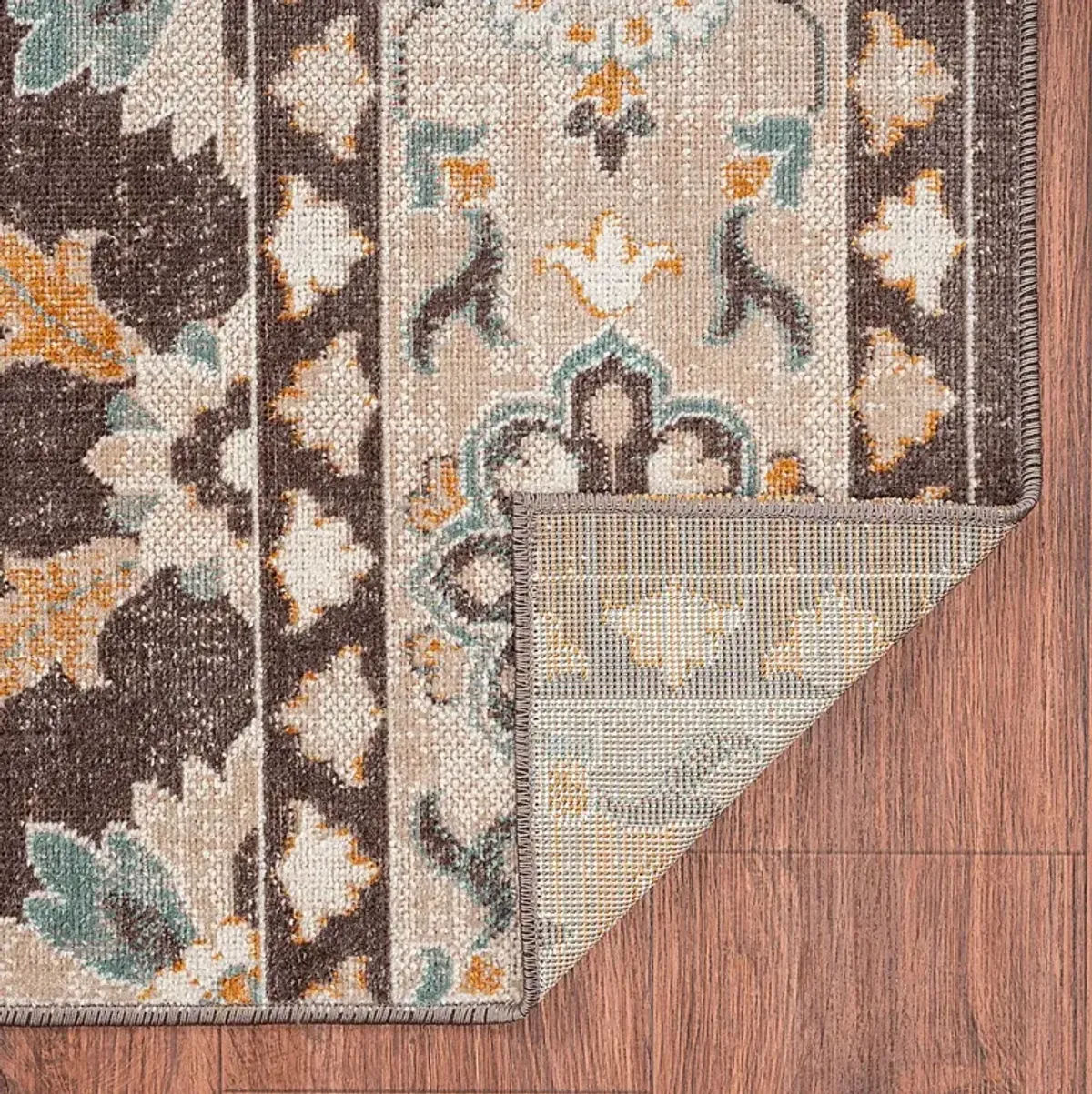 Emlodge Brown/Multi 7'9 x 9'9 Indoor/Outdoor Rug