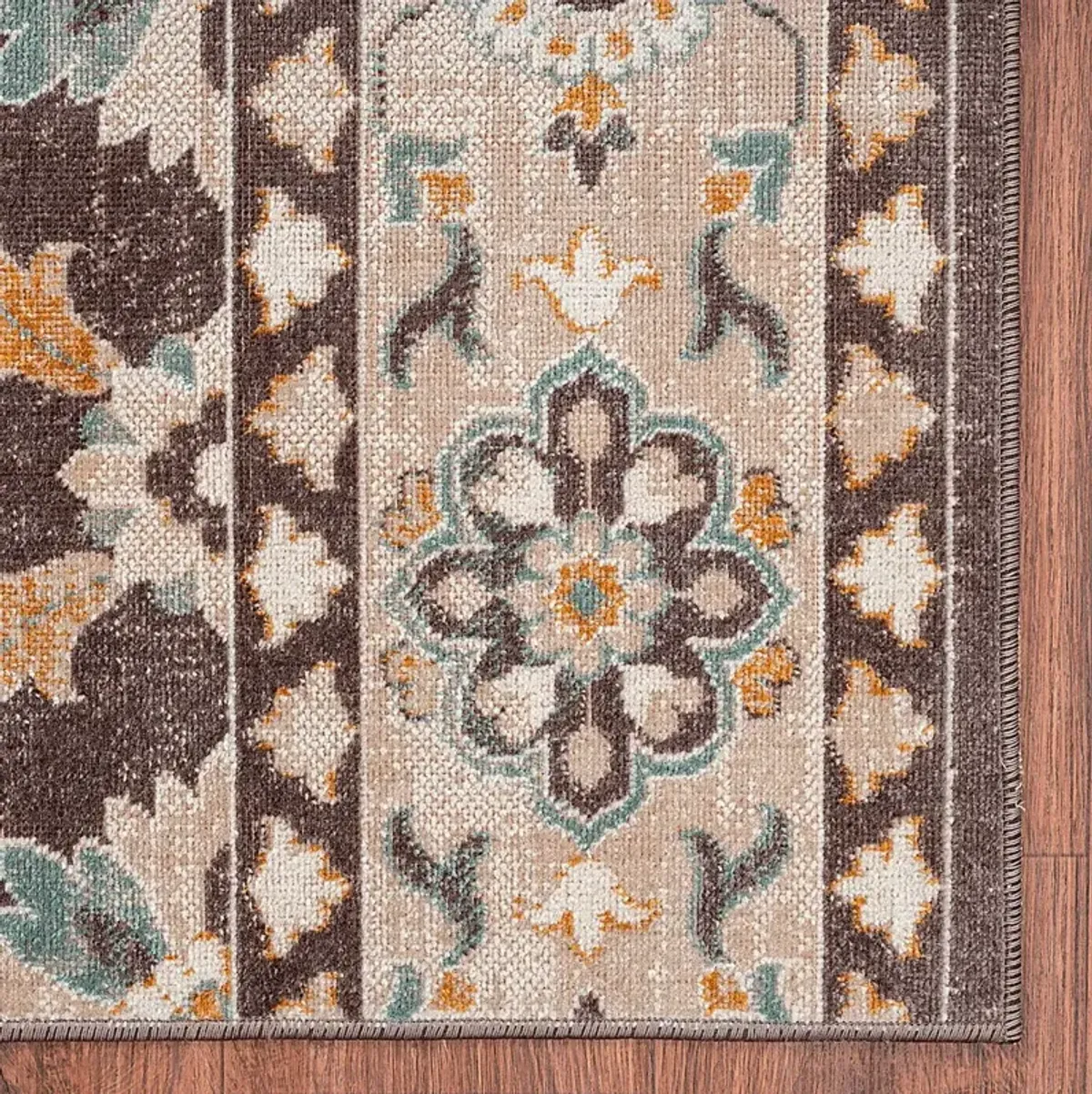 Emlodge Brown/Multi 7'9 x 9'9 Indoor/Outdoor Rug