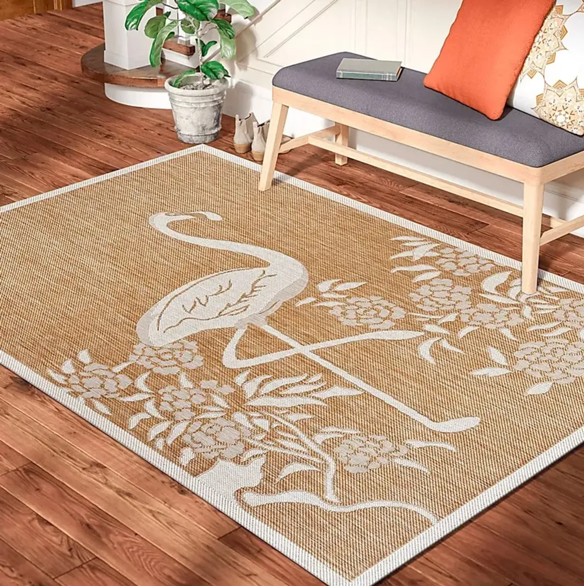 Protawa Beige 7'9 x 9'5 Indoor/Outdoor Rug