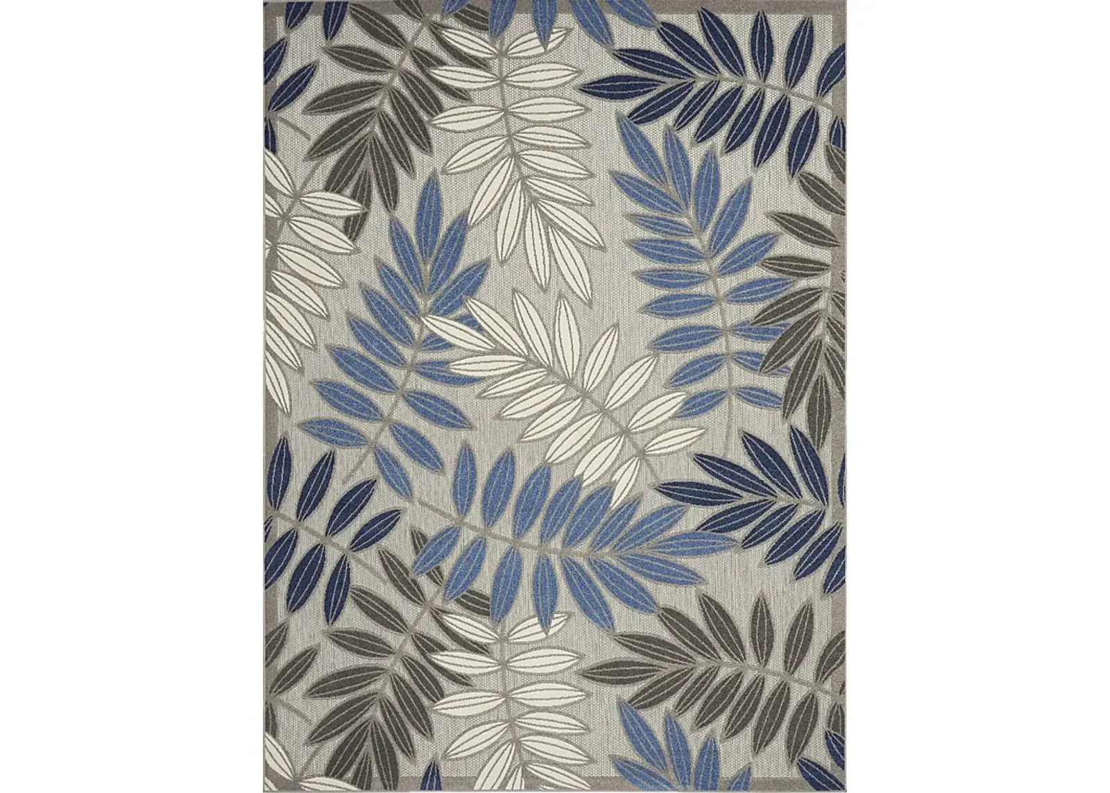 Krisiel Gray/Blue 7'10 x 10'6 Indoor/Outdoor Rug