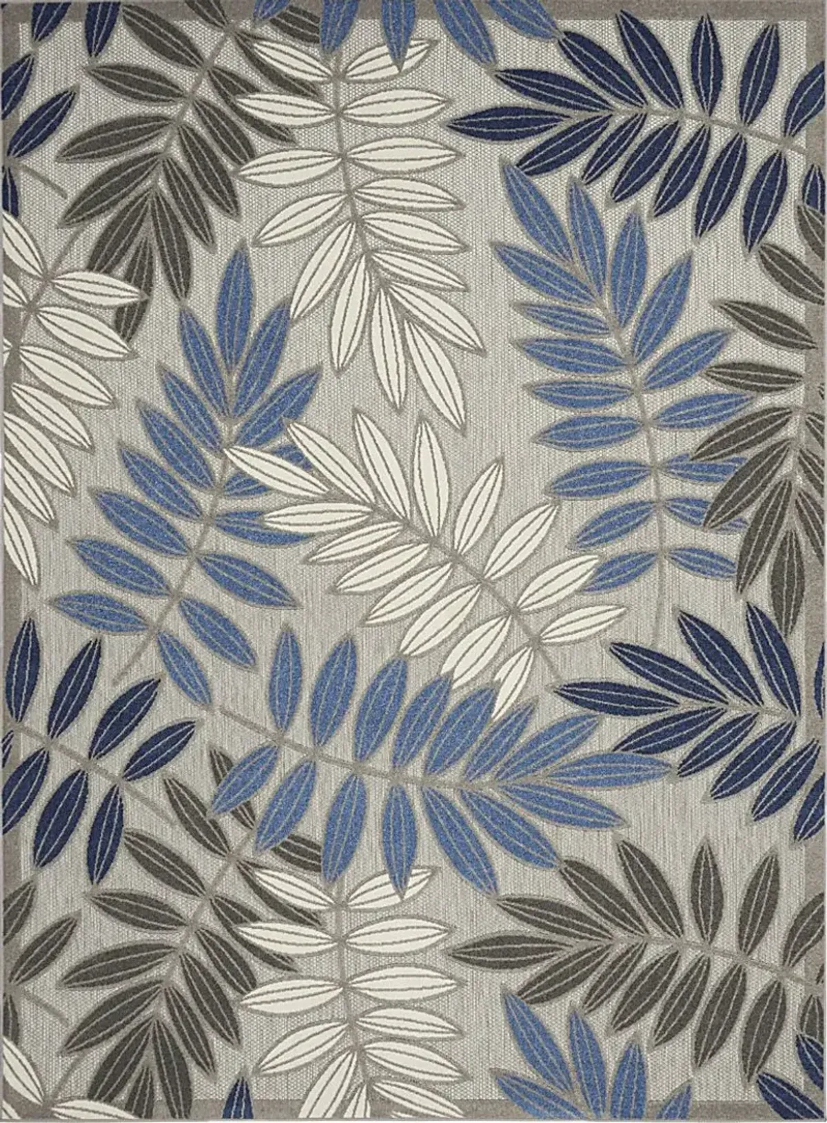 Krisiel Gray/Blue 7'10 x 10'6 Indoor/Outdoor Rug