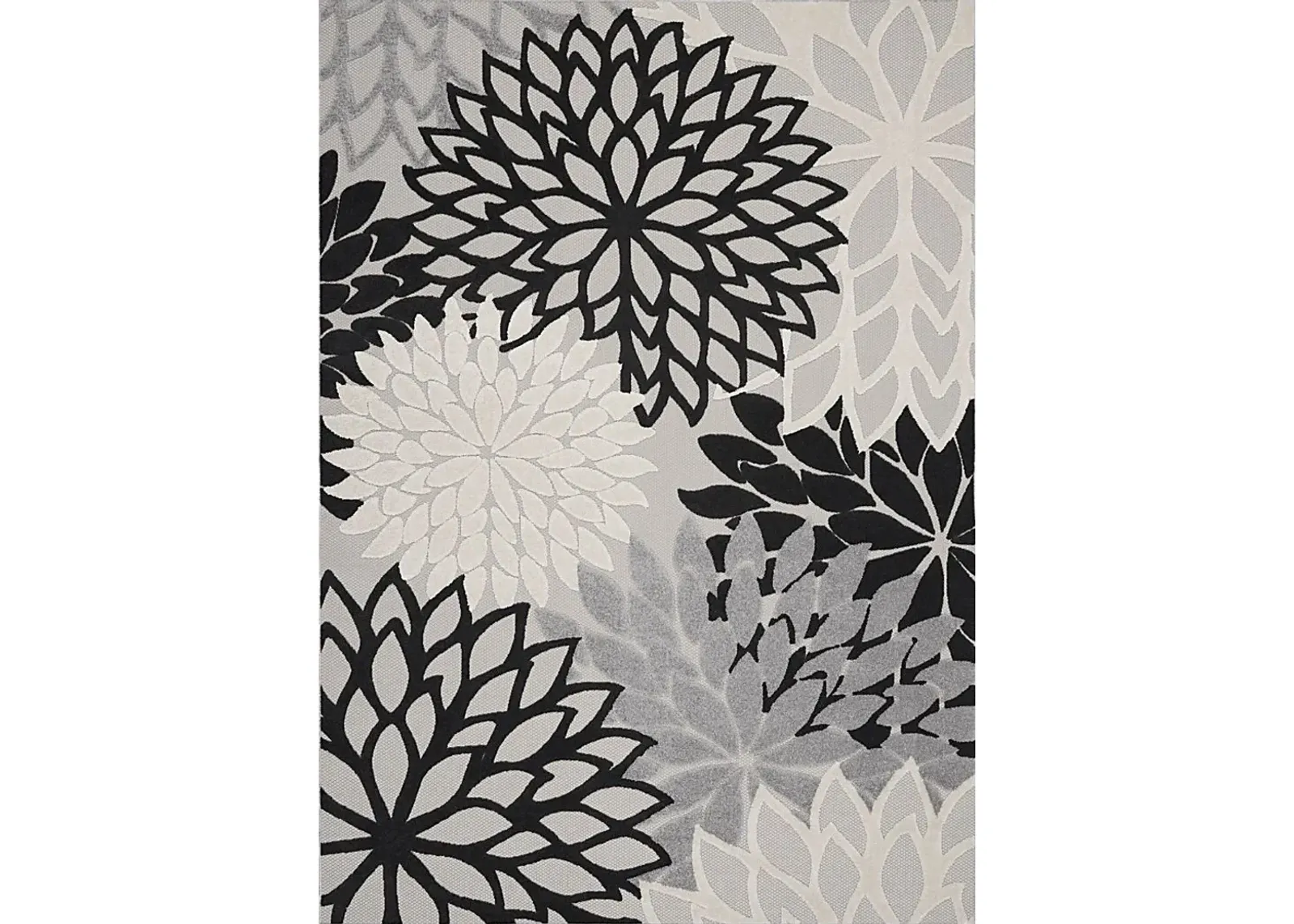 Winthrone Black/White 7'10 x 10'6 Indoor/Outdoor Rug