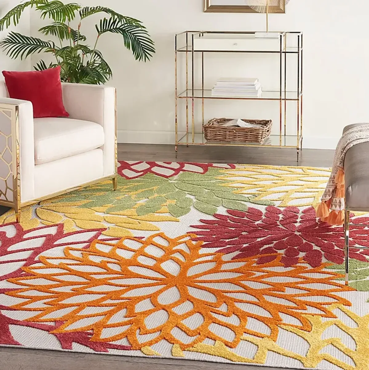 Winthrone Red/Multi 7'10 x 10'6 Indoor/Outdoor Rug