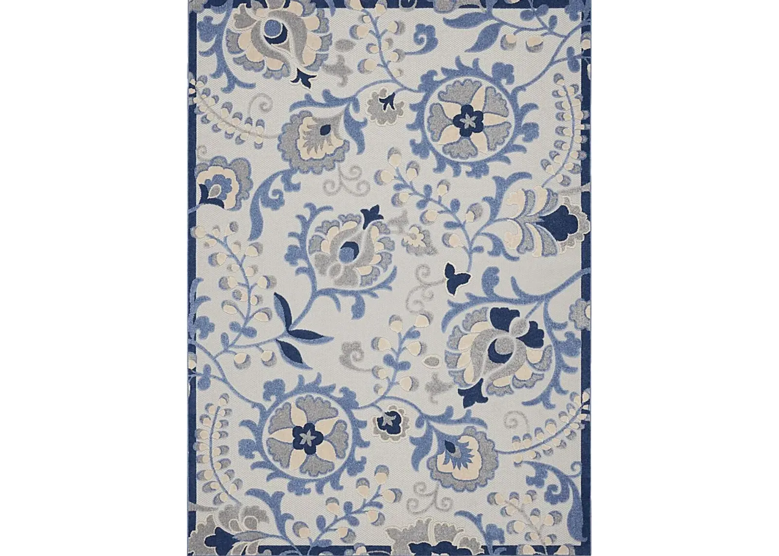 Jordonia Blue/Gray 7'10 x 10'6 Indoor/Outdoor Rug