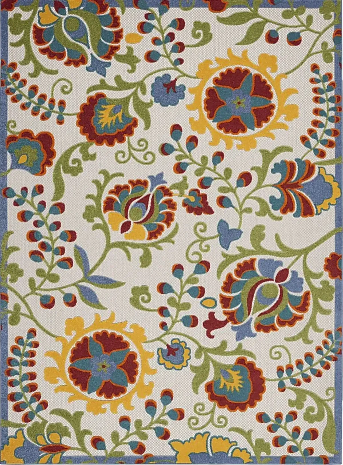 Jordonia Ivory/Multi 7'10 x 10'6 Indoor/Outdoor Rug