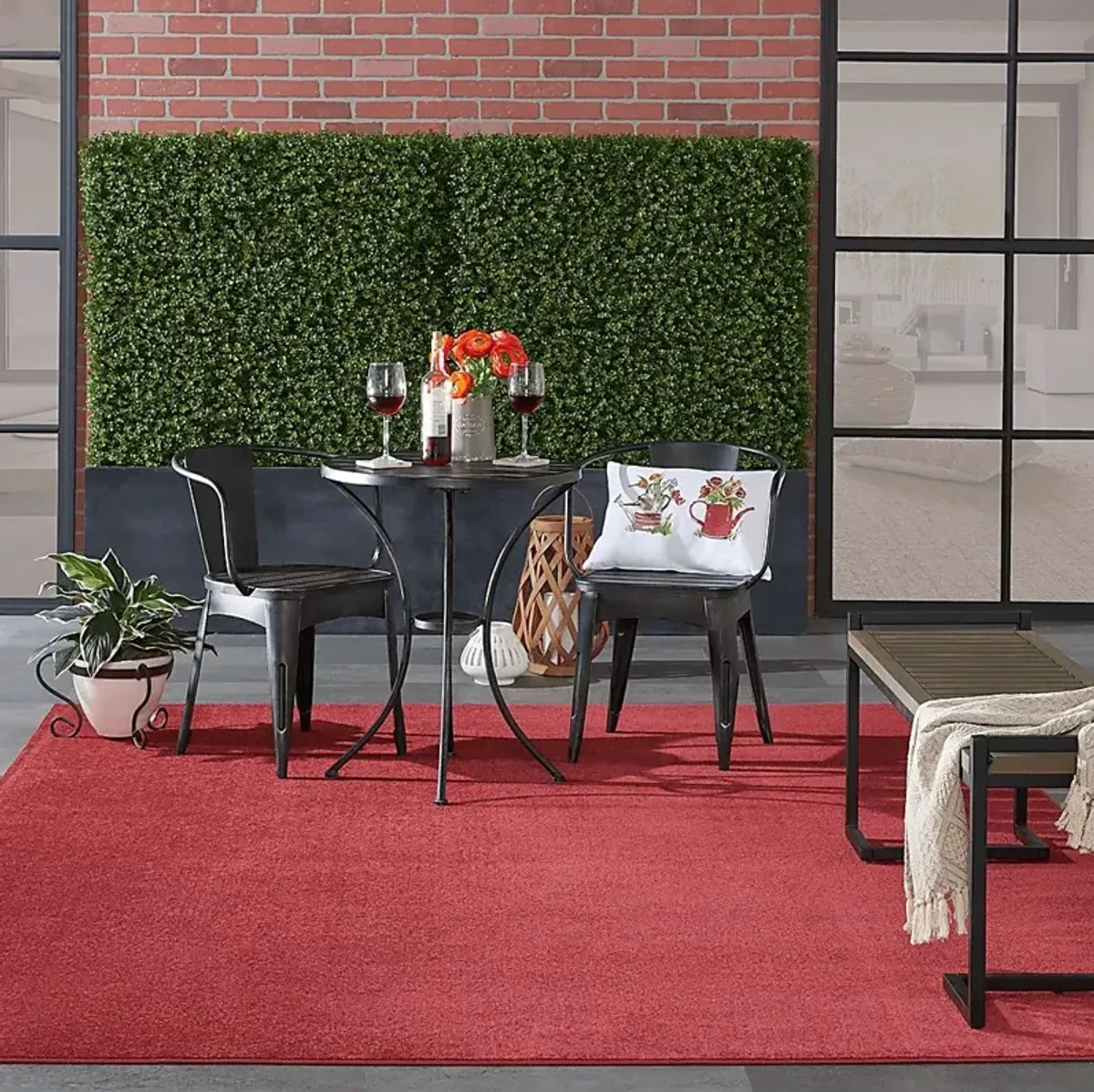 Easthagen Red 8' x 10' Indoor/Outdoor Rug