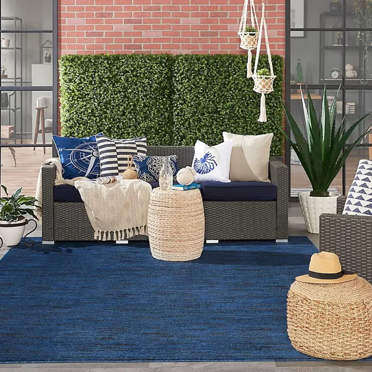 Easthagen Midnight Blue 8' x 10' Indoor/Outdoor Rug