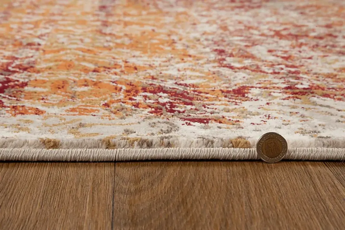 Dunnora Ivory/Rust 7'7 x 10'10 Rug