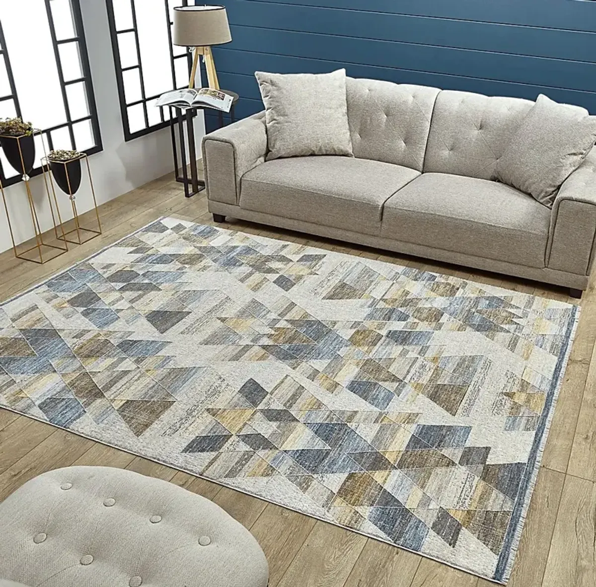 Petroton Gold/Blue 7'10 x 10'10 Rug