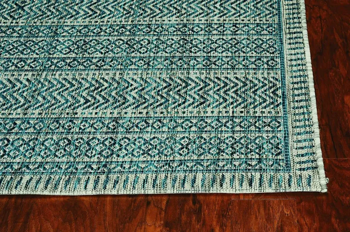 Gallanlis Teal 7'10 x 10'10 Indoor/Outdoor Rug