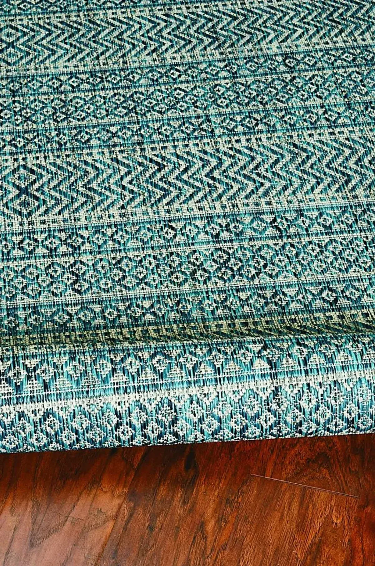 Gallanlis Teal 7'10 x 10'10 Indoor/Outdoor Rug