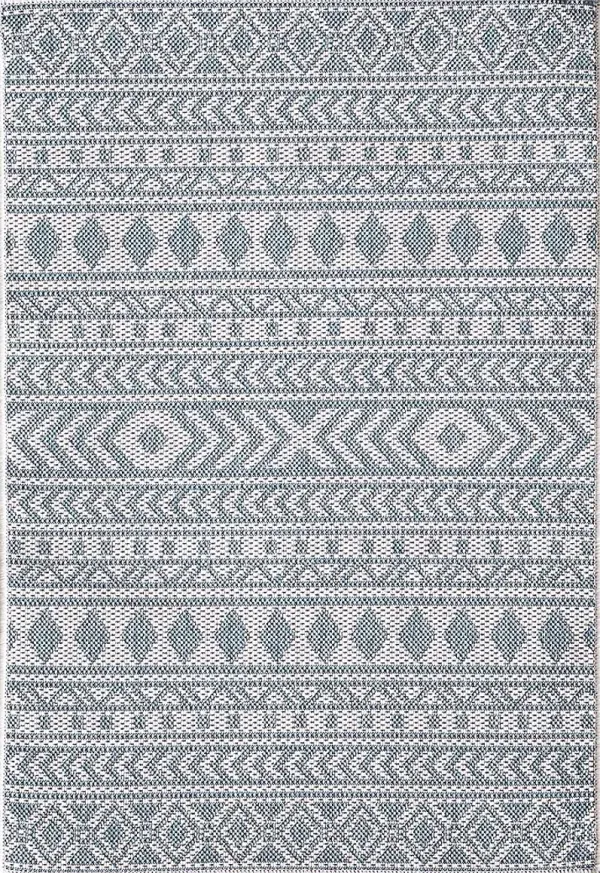 Halinora Ivory/Aqua 7'10 x 10'10 Indoor/Outdoor Rug