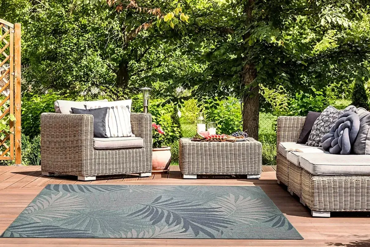 Antawa Aqua 7'10 x 10'10 Indoor/Outdoor Rug