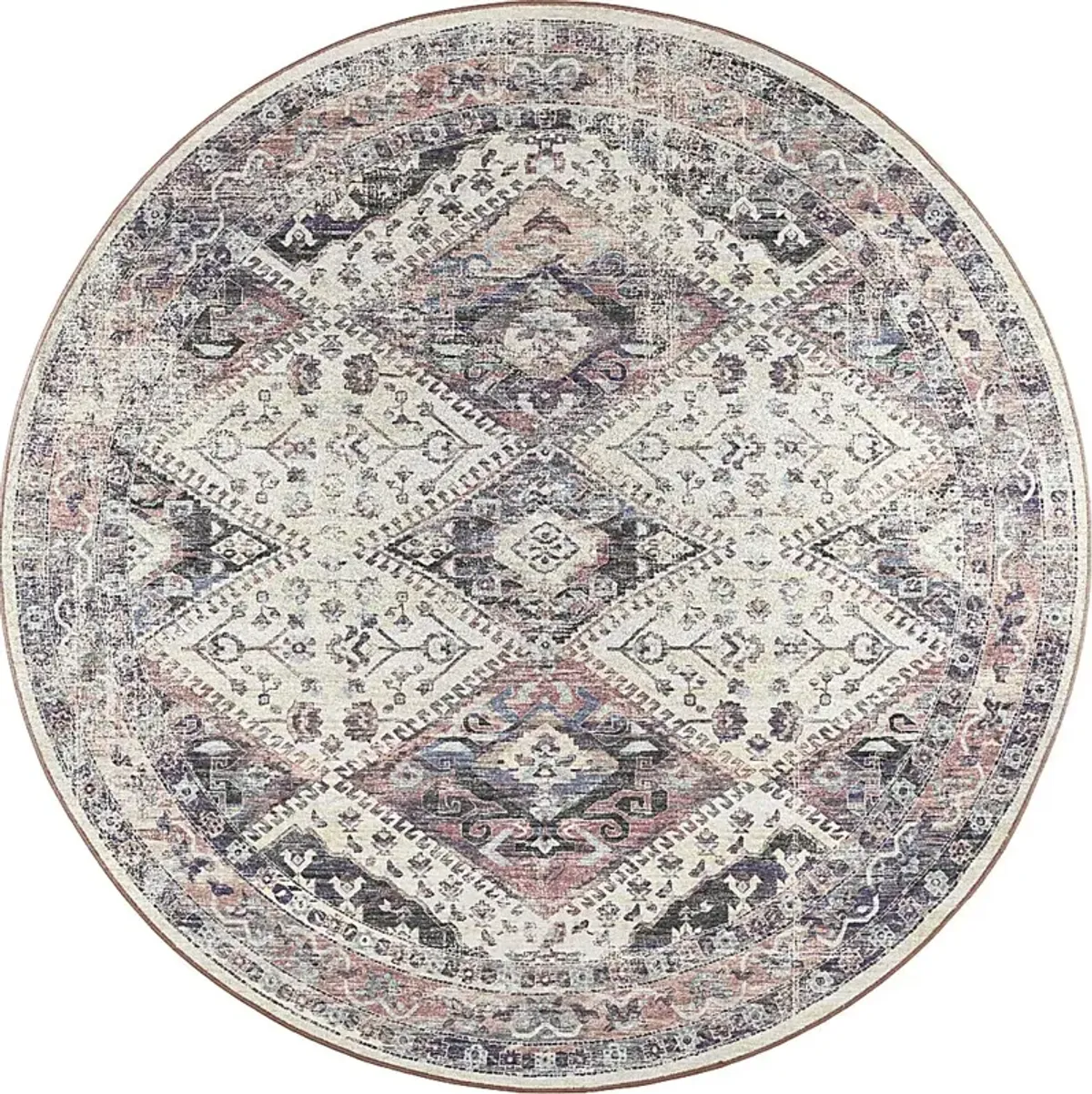 Malloroso Pearl/Multi 8' Round Rug